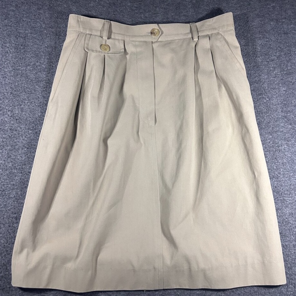 Classic Cream Pleated A-Line Skirt